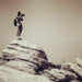 Photographer on rocks